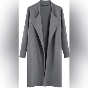 Open Front Gray Duster Cardigan